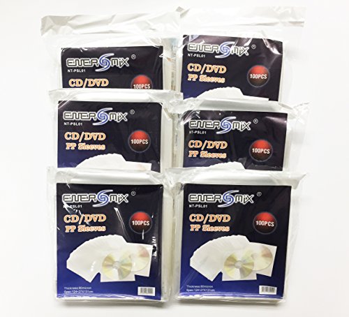 ENERGMiX CD/DVD Folienhüllen Nylon Folie Plastik Sleeve Hüllen mit Lasche von ENERGMiX