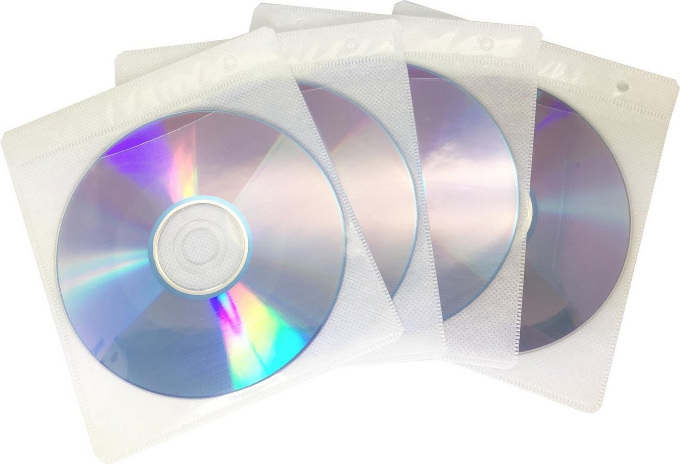 ENERGMiX CD-Hülle 100 Doppel CD / DVD Hüllen Plastik 2 Fach Folienhüllen schwarz oder, abheftbar Folienhüllen Aufbewahrung Sleeve Weiß 2 Fach von ENERGMiX