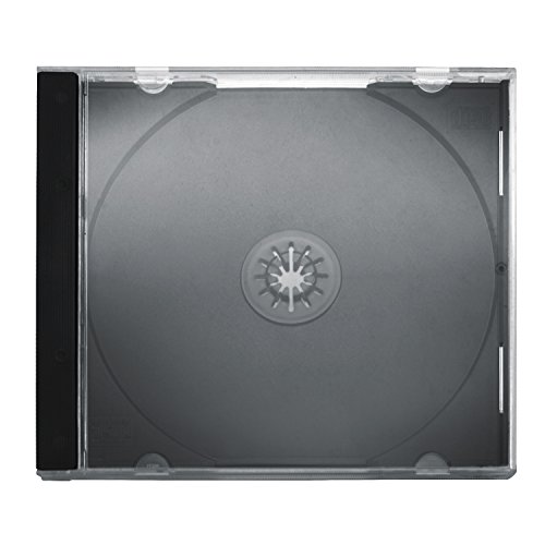 ENERGMiX CD Jewelcase/CD Hüllen/CD Leer Hüllen für 1 CD/DVD, transparent, Tray schwarz (10mm) 50 Stück im Karton von ENERGMiX