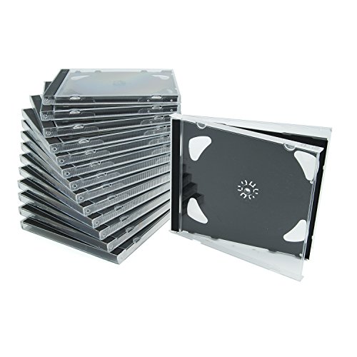 ENERGMiX Doppel CD Jewelcase/CD Hüllen/CD Leer Hüllen für 2 CD/DVD, transparent, Tray schwarz (10mm) 100 Stück im Karton von ENERGMiX