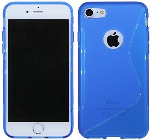 ENERGMiX S-Line TPU SchutzHülle kompatibel mit iPhone 8 Silikon Hülle Silikonschale Case Cover Zubehör Bumper in Blau von ENERGMiX