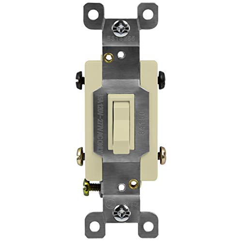 ENERLITES 4-Wege-Kipplichtschalter, 4-Wege-Kippschalter, seitliche Verkabelung, nur Kupferdraht, Erdungsschraube, Wohnqualität, 15 A, 125 V AC, 60 Hz, UL-gelistet, 84150-I, Elfenbeinfarben ENERLITES 4-Wege-Kipplichtschalter, 4-Wege-Kippschalter, seitliche Verkabelung, nur Kupferdraht, Erdungsschraube, Wohnqualität, 15 A, 125 V AC, 60 Hz, UL-gelistet, 84150-I, Elfenbeinfarben von ENERLITES