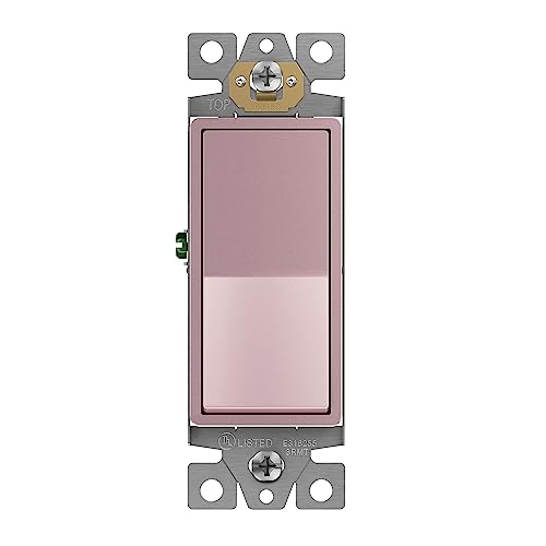 ENERLITES Decorator Paddel-Lichtschalter, glänzende Oberfläche, einpolig oder dreifach, 3-adrig, Erdungsschraube, Wohnqualität, 15 A, 120 V/277 V, UL-gelistet, 93150-RG, Roségold ENERLITES Decorator Paddel-Lichtschalter, glänzende Oberfläche, einpolig oder dreifach, 3-adrig, Erdungsschraube, Wohnqualität, 15 A, 120 V/277 V, UL-gelistet, 93150-RG, Roségold von ENERLITES