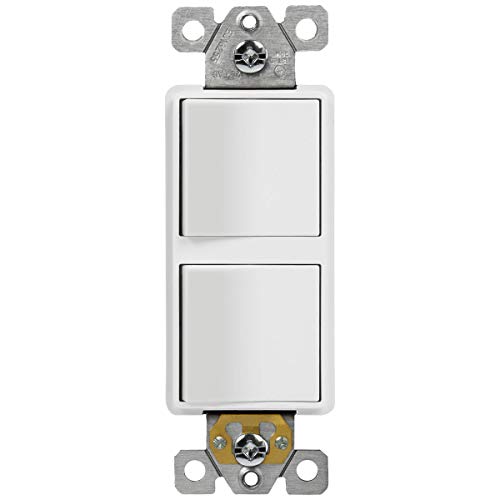 ENERLITES Doppel- und Dreifach-Kippschalter 15 A 120 V / 277 V, einpolig, UL-gelistet, Weiß/Gold/Silber/Nickel/Dunkle Bronze Farboptionen 15. Double Switch (New Model) Double Switch (New Model) von ENERLITES