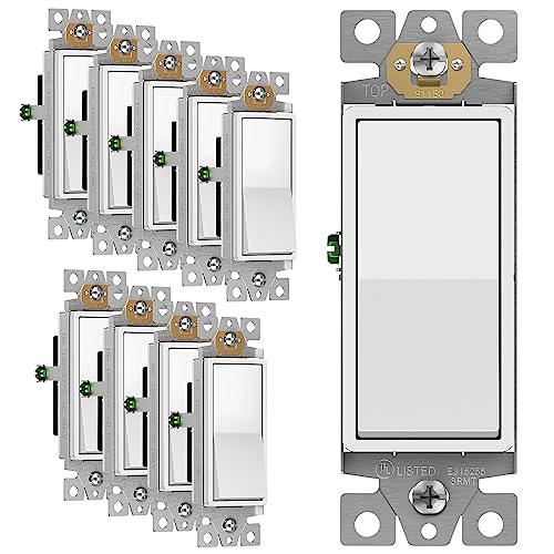enerlites 91150 Decorator Stil 15 Amp Single Pole leise Paddel Wippe – 10 PACK enerlites 91150 Decorator Stil 15 Amp Single Pole leise Paddel Wippe – 10 PACK von ENERLITES