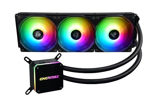 ENERMAX LIQMAX III Adressierbare RGB 360 All-In-One CPU Wasserkühler Dual Chamber Intel/AMD AM4 Support 350W+ TDP (3x ARGB PWM Lüfter); ELC-LMT360-ARGB schwarz von ENERMAX