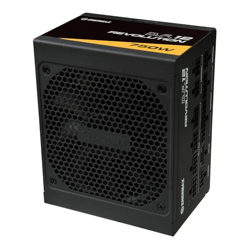 ENERMAX Revolution D.F. 12 ATX3.1 PCI-e 5.1 Ultrakompakt 750W Netzteil 80Plus Gold (Vollmodular, 50% Semi-Fanless, 12V-2x6); ETV750G, schwarz von ENERMAX