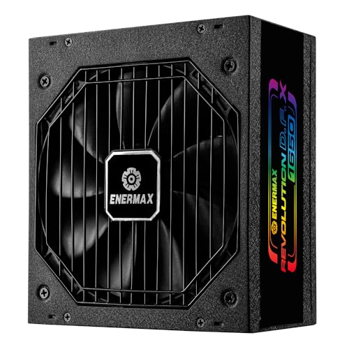 ENERMAX Revolution D.F. X ARGB ATX3.0 PCI-e 5.0 Kompakt Gaming&Streaming PC Netzteil 1650W 80Plus Gold (Vollmodular, 2X 12VHPWR, Semi-Fanless), ERT1650EWT, schwarz von ENERMAX