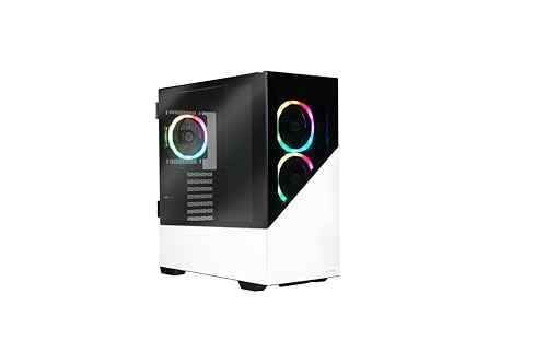 ENERMAXK8 ATX Mid Tower Gaming PC-Gehäuse Snow White aus gehärtetem Glas, inkl. 3 x ARGB PWM 12cm Lüfter - USB3.2 Gen1 und USB3.2 Type C; ECA-EK8-WW-ARGB von ENERMAX