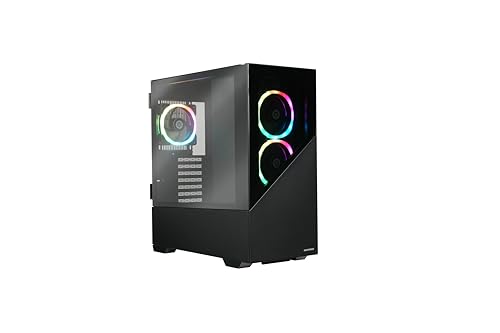 ENERMAXK8 ATX Mid Tower Gaming PC-Gehäuse ausgehärtetem Glas, inkl. 3 x ARGB PWM 12cm Lüfter - USB3.2 Gen1 und USB3.2 Type C; ECA-EK8-BB-ARGB von ENERMAX