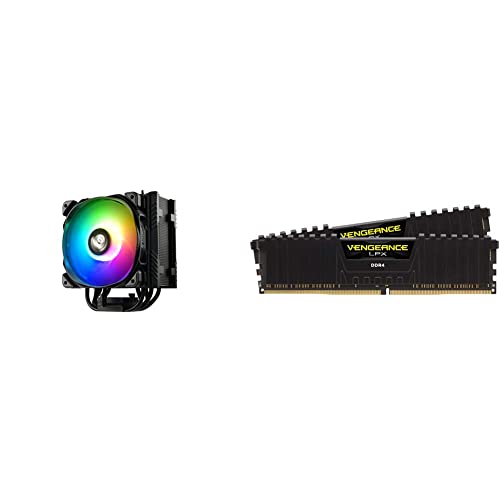 Enermax CPU-Kühler T50 Axe ARGB & Corsair Vengeance LPX 16GB (2x8GB) DDR4 3200MHz C16 XMP 2,0 High Performance Desktop Arbeitsspeicher Kit, Schwarz von ENERMAX