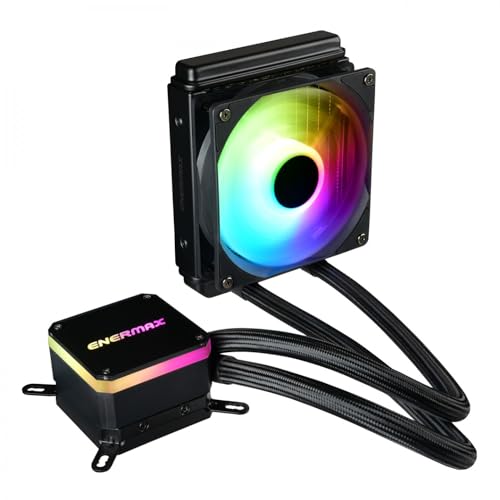 Enermax LIQMAX III ARGB 120mm AIO CPU Wasserkühlung Dual Chamber für Intel LGA1700/AMD AM5 Support 250W+ TDP (1x ARGB Dual Convex 120 PWM Lüfter); ELC-LMT120-ARGB schwarz von ENERMAX