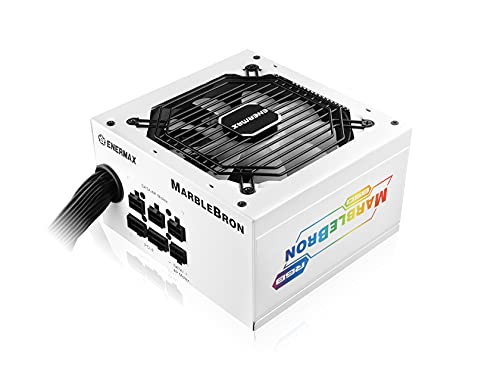 Enermax MARBLEBRON ATX ARGB Gaming PC Netzteil 850W 80Plus Bronze (Semi Modular) Flachbandkabel, EMB850EWT-W-RGB, Weiss von ENERMAX
