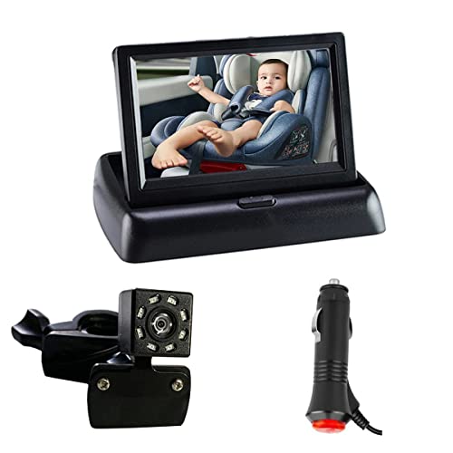 ENERRGECKO 4,3-HD-Faltbares Auto-Baby-RüCkfahrkamera-Nachtsicht-Monitor-SäUglings-RüCkseiten-Display für Auto- von ENERRGECKO