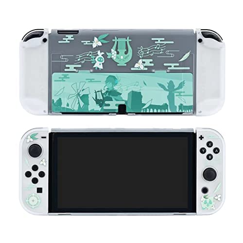 ENFILY Cute Genshin Impact Venti Case Compatible with Nintendo Switch OLED, Dockable Case Cover, Ergonomic Soft TPU Grip Case for Joycon, Sparkle Skin Set ENFILY Cute Genshin Impact Venti Case Compatible with Nintendo Switch OLED, Dockable Case Cover, Ergonomic Soft TPU Grip Case for Joycon, Sparkle Skin Set von ENFILY
