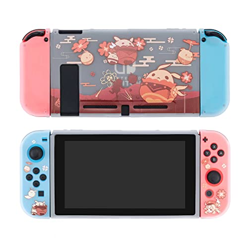 ENFILY Cute GenshinImpact Klee Hülle kompatibel mit Nintendo Switch, Dockable Case Cover, Ergonomische Soft TPU Grip Case für Joycon, Sparkle Skin Set von ENFILY