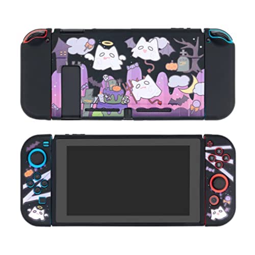 ENFILY Cute Ghost Hülle kompatibel mit Nintendo Switch, Dockable Case Cover, Ergonomische Weiche TPU Grip Case für Joycon, Sparkle Skin Set von ENFILY