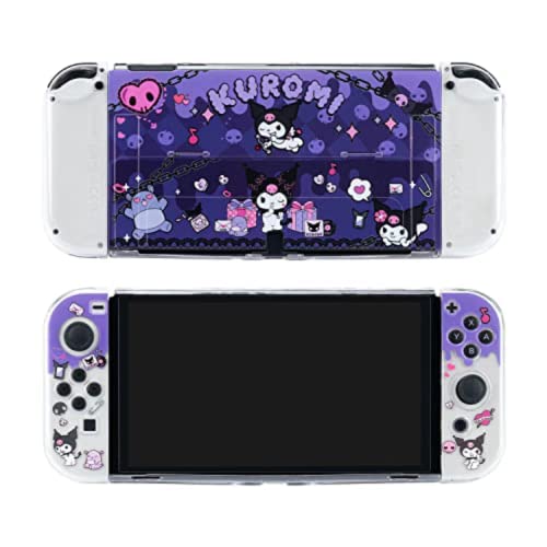 ENFILY Süße Kuromi-Hülle kompatibel mit Nintendo Switch OLED, andockbare Hülle, ergonomische weiche TPU-Griffhülle für Joycon, Sparkle Skin Set ENFILY Süße Kuromi-Hülle kompatibel mit Nintendo Switch OLED, andockbare Hülle, ergonomische weiche TPU-Griffhülle für Joycon, Sparkle Skin Set von ENFILY