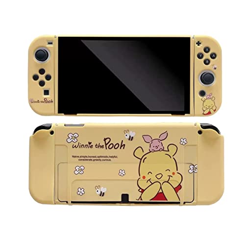 ENFILY Süße Winnie the Pooh Hülle kompatibel mit Nintendo Switch OLED, andockbare Hülle, ergonomische weiche TPU-Griffhülle für Joycon, Sparkle Skin Set ENFILY Süße Winnie the Pooh Hülle kompatibel mit Nintendo Switch OLED, andockbare Hülle, ergonomische weiche TPU-Griffhülle für Joycon, Sparkle Skin Set von ENFILY