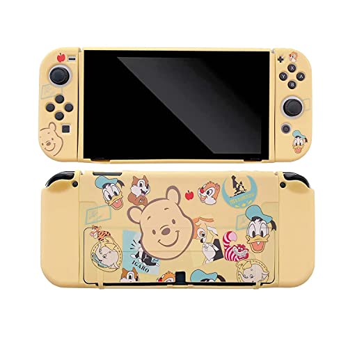 ENFILY Süße Winnie the Pooh Hülle kompatibel mit Nintendo Switch OLED, andockbare Hülle, ergonomische weiche TPU-Griffhülle für Joycon, Sparkle Skin Set ENFILY Süße Winnie the Pooh Hülle kompatibel mit Nintendo Switch OLED, andockbare Hülle, ergonomische weiche TPU-Griffhülle für Joycon, Sparkle Skin Set von ENFILY