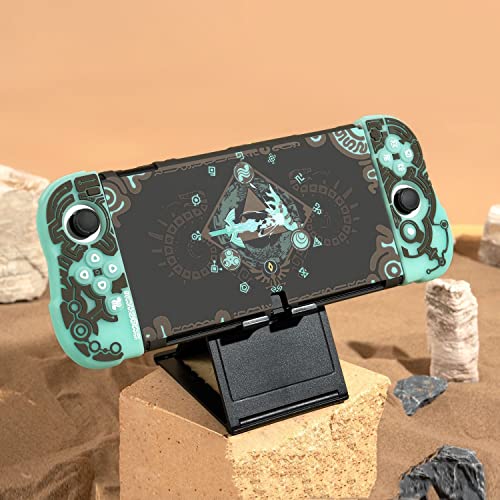 Weiche, stoßfeste Schutzhülle für Tears of the Kingdom Dockable Cover Case Kompatibel mit Nintendo Switch OLED, langlebige kratzfeste Schale für Joycon, Silikon-Schutzhülle von ENFILY