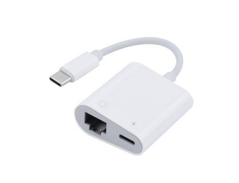 ENGELMANN EnM0642, USB-C auf Ethernet Adapter Netzwerk-Adapter USB-C zu Ethernet, USB-C, 4 cm, Mit integriertem Ladeanschluss von ENGELMANN