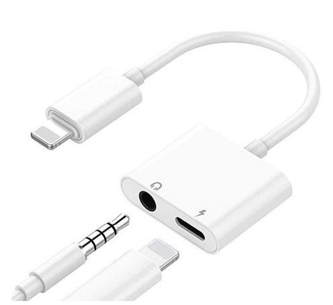 ENGELMANN Lightning auf Kopfhörer und Ladeadapter Adapter, EnM 0524 Audio-Adapter Lightning zu 3,5-mm-Klinke, Lightning von ENGELMANN