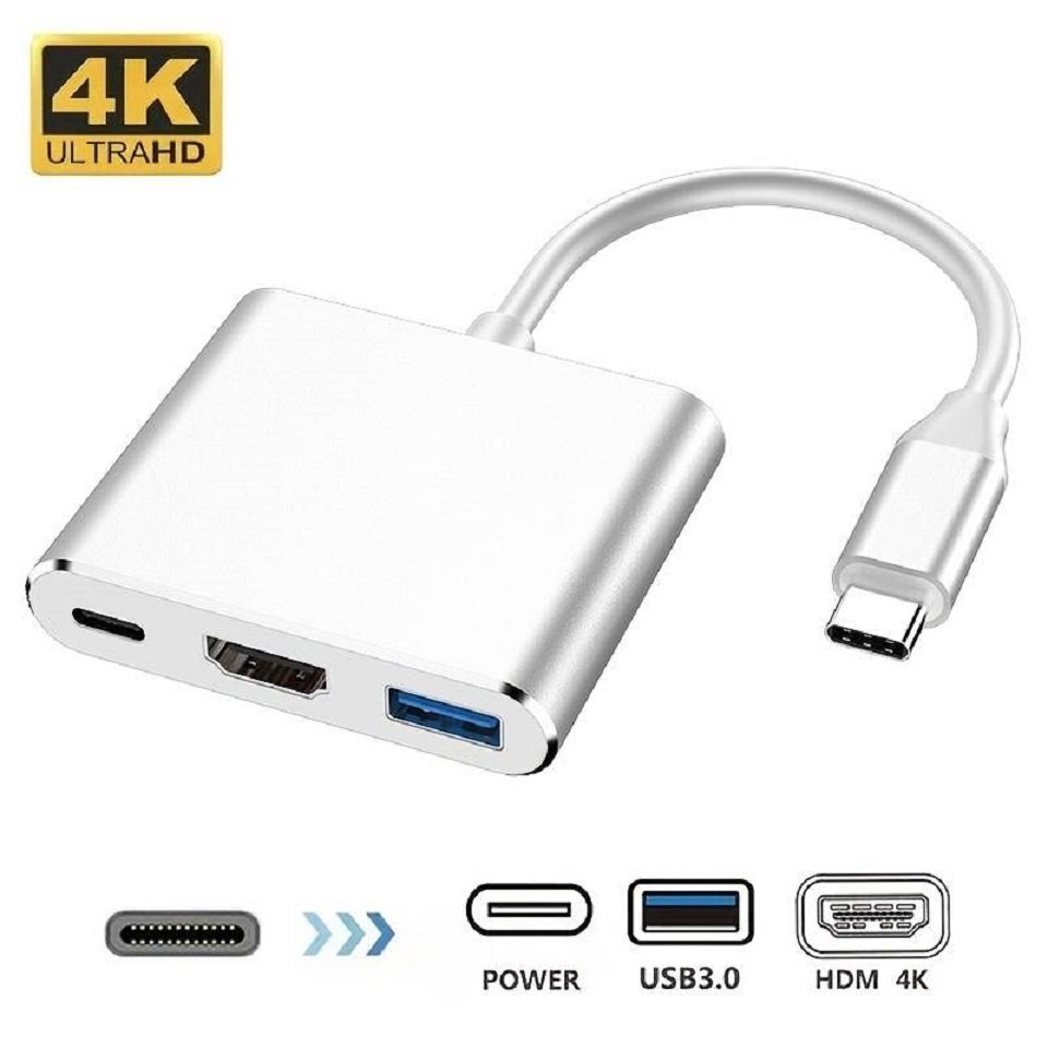 ENGELMANN Typ-C auf HDMI und USB 3.0 und Typ-C EnM0600 Adapter USB Typ C zu USB 3.0 Typ A, HDMI, USB Typ C von ENGELMANN