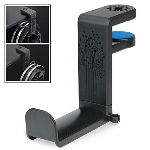 ENHANCE Halterung für Kopfhörer, für Gaming oder Musik, mit 360 Grad drehbarem Arm, Befestigungsklammer, Universalformat für Tisch und Büro, mit integrierter Kabelaufbewahrung, Schwarz von ENHANCE