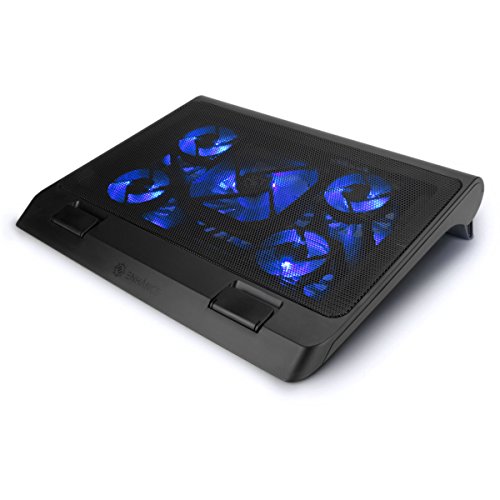 ENHANCE Laptop-Kühler, Kühlplatte mit 5 Ventilatoren, Blaue LEDs und 2 USB-Ports, kompatibel mit Laptop- und Notebook-Ständer, Maße: 40 x 32,4 cm von ENHANCE