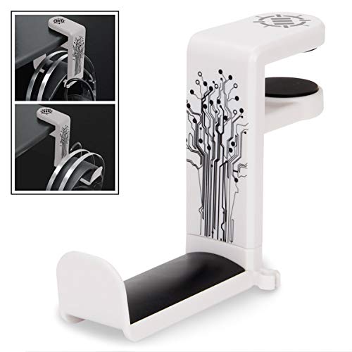 ENHANCE PC Gaming Headset Kopfhörer Halterung Hanger Mount Kopfhörer Stand mit verstellbaren & Schwenkarm, unter Schreibtisch Clamp auf Design, Universal Fit & Erbaut in Kabel Clip Organizer - Weiß ENHANCE PC Gaming Headset Kopfhörer Halterung Hanger Mount Kopfhörer Stand mit verstellbaren & Schwenkarm, unter Schreibtisch Clamp auf Design, Universal Fit & Erbaut in Kabel Clip Organizer - Weiß von ENHANCE