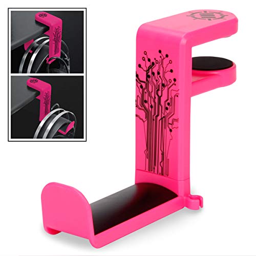 ENHANCE PC Gaming Kopfhörer Ständer Headset Halterung - Headphone Stand Verstellbarem 360-Grad-Arm, Design unter dem Schreibtisch, universeller Passform und Integriertem Kabelclip-Organizer - Pink von ENHANCE