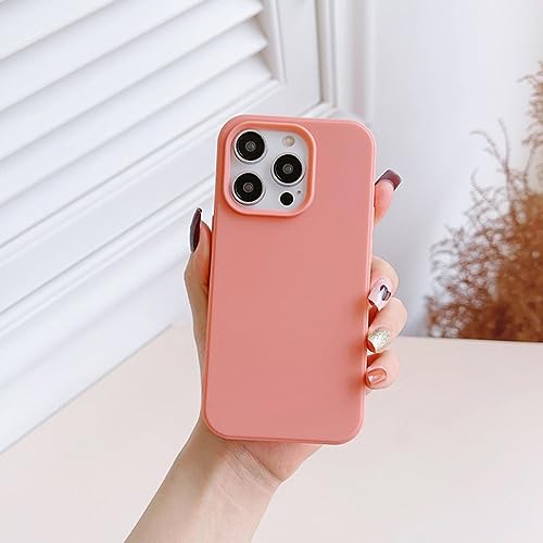 ENILSA Bonbonfarbene Silikon-Handyhülle für iPhone 11 12mini 13 14 Pro Max, weiche, Matte, stoßfeste Abdeckung für iPhone 13pro 14 PRO 13mini, Begonia, für iPhone 14Pro Max von ENILSA