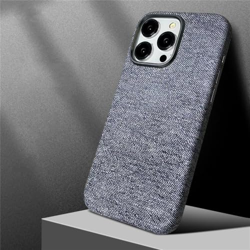 ENILSA Stoff Pu Französisch Leder Magnetische Handyhülle für iPhone 15 14 13 12 Pro Max Stoff Metalllinsenrahmen Handyhülle,Grau,Für iPhone 14 ENILSA Stoff Pu Französisch Leder Magnetische Handyhülle für iPhone 15 14 13 12 Pro Max Stoff Metalllinsenrahmen Handyhülle,Grau,Für iPhone 14 von ENILSA