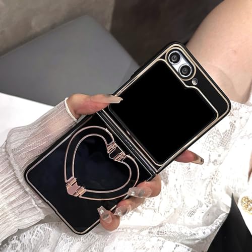 Love Heart Folding Bracket Case Samsung Galaxy Z Flip 3 4 5 5G ZFlip5 Fashion Protection Stand Cute Cover, Schwarz, für Samsung Z flip3 Love Heart Folding Bracket Case Samsung Galaxy Z Flip 3 4 5 5G ZFlip5 Fashion Protection Stand Cute Cover, Schwarz, für Samsung Z flip3 von ENILSA