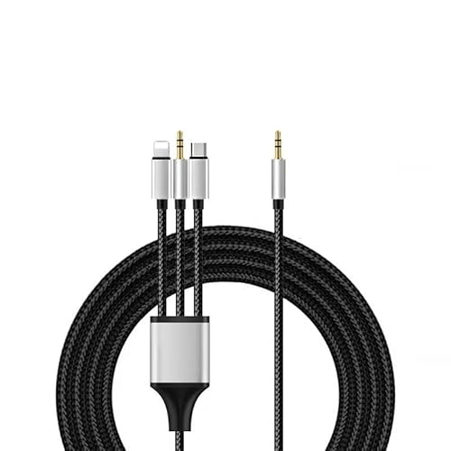 ENJOY-UNIQUE Kabel Aux Adapter USB Typ C/Lightnin/ 3,5mm klinke auf klinke 3,5 mm Audio Stereo Kabel 6.6ft/2M Kompatibel mit iPhone, Samsung Galaxy, Huaiwei für Kopfhörer/Auto Stereo/Lautsprecher von ENJOY-UNIQUE