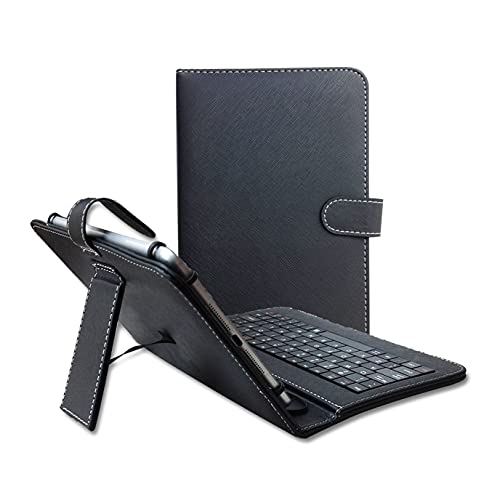 ENJOY-UNIQUE Tablet Hülle Universal mit QWERTY Tastatur für Android Tablets 9 9,7 10,1 10 10,8 Zoll Kompatibel mit Samsung Galaxy tab Lenovo ASUS CHUWI Tablet, Micro-USB Dübel+Typ-C Adapter von ENJOY-UNIQUE