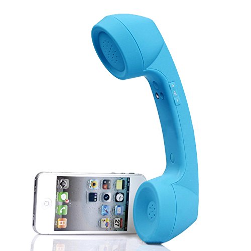 ENJOY-UNIQUE kabellose Retro-Telefonhörer Kopfhörer Bluetooth für EIN Handy mit bequemem Anruf,blau von ENJOY-UNIQUE