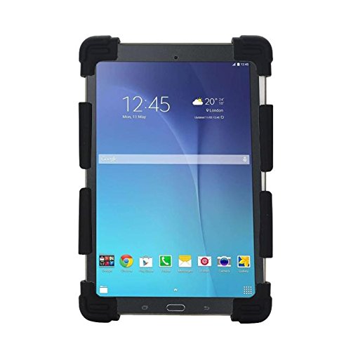Universelle Silikon-Schutzhülle mit Ständer, einstell- und ausziehbar, stoßfest, für 9- bis 12-Zoll-Tablet-PCs, iPad, Samsung, Chuwi Tablet Schwarz von ENJOY-UNIQUE