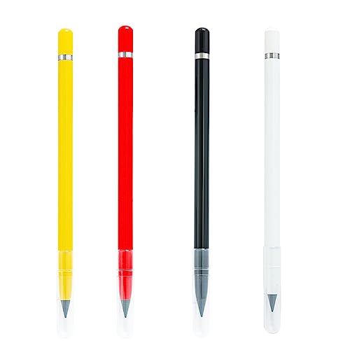 ENLACE Metall Tintenlose Bleistifte Ewiger Bleistift,4 Stück Langlebiger Bleistift Set ohne Anspitzen,Unendlicher Bleistift,Bleistifte Infinity Pencil für Schule, Büro zum Schreiben, Zeichnen von ENLACE