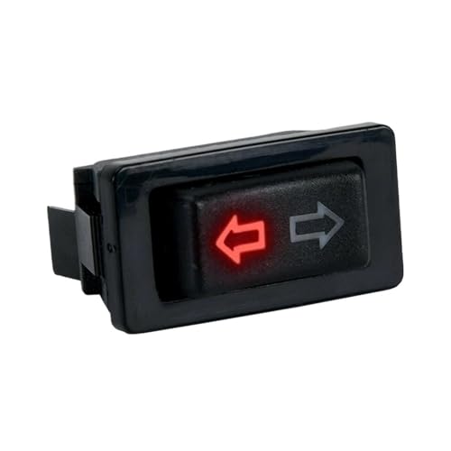 Fensterschalter Universal Auto Fensterheber Schalter Hebe Schalter 5 Pin DC 12V 20A Blau/Rot Licht Farbe Und Harness Elektrische Fensterheber(Red Switch Only) von ENLIGMA