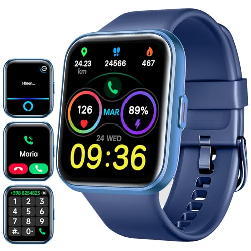 ENOMIR Smartwatch Herren mit Telefonfunktion, Schrittzähler Uhr Damen mit großem Farbdisplay, Alexa eingebaute, Pulsmesser, Schlafmonitor, Schrittzähler, Aktivitätstracker kompatibel mit Android/IOS von ENOMIR