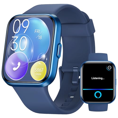 Smartwatch Damen Herren mit Telefonfunktion, Alexa Integriert 1.8" Uhr Damen mit Herzfrequenz SpO2 Stress Schlafmonitor, 110+ Sportmodi Fitnessuhr, IP68 Wasserdichte Sport Armbanduhr für Android iOS von ENOMIR
