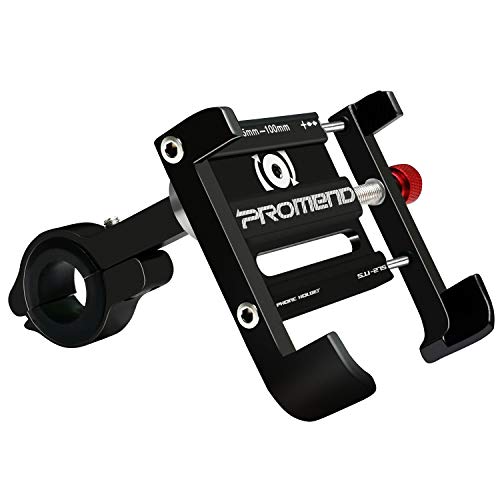 Fahrrad Handyhalterung Motorrad 360° Drehbar Universal Fahrrad Handyhalter Aluminium Fahrradhalterung für E-Bike Rennrad MTB (Handy Breite 2.1-3.9") (Schwarz) von ENONEO