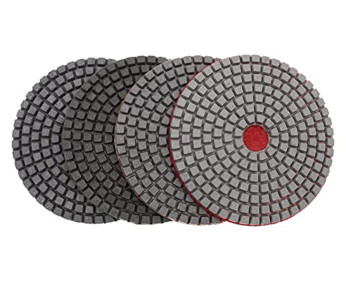Diamant-Polierpads, 4 STÜCKE 4 Zoll Diamant Nasspolierpads for Betonboden Granit Marmor Stein Dicke 3mm Schleifscheiben(S 50) von ENSDIEPLS