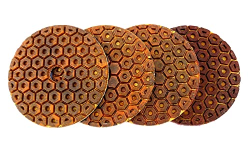 Diamant-Polierpads, 4 STÜCKE 4 Zoll Diamant-Polierpads Kupferbindung Nasspolierpad for Granit Marmor Betonboden-Schleifscheiben(50) von ENSDIEPLS