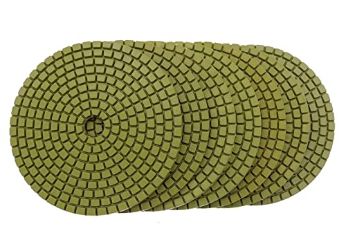 Diamant-Polierpads, 7 STÜCKE 4 Zoll Diamant Polieren Pad 100mm Flexible Nass Polieren Pads for Granit Marmor Beton Boden Schleifen Disc(50) von ENSDIEPLS
