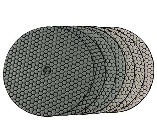 Diamant-Polierpads, 7 Teile/satz 10 Zoll Diamant Trockenpolierpad Scharfe Art Flexible 280mm Polierpads for Granit Marmor Stein Schleifscheibe(50) von ENSDIEPLS