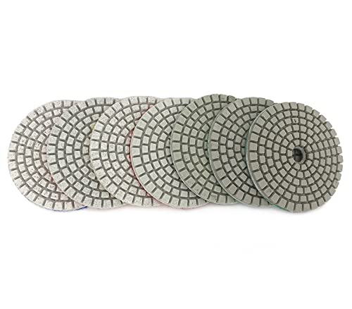 Diamant-Polierpads, 7 Teile/satz 3 Zoll Weiß Diamant Polieren Pads 80mm Nass Flexible Polieren Pad for Stein Beton Boden Schleif Pad HC17(50) von ENSDIEPLS