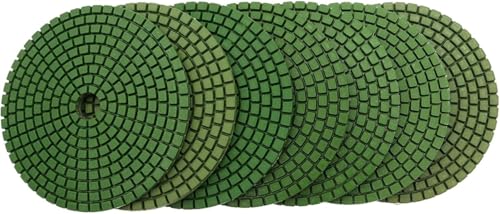 Diamant-Polierpads, 7 Teile/satz 4 Zoll Diamant Polieren Pads 100mm Flexible Nass Polieren Pad for Granit Marmor Beton Boden Schleifen Disc(50) von ENSDIEPLS